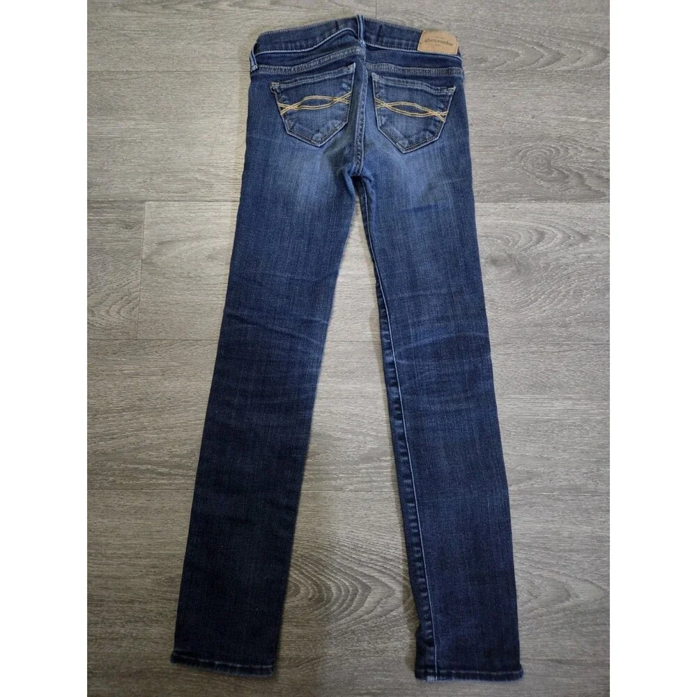 Abercrombie Kids Girls Skinny Jeans Size 8 Dark Wash Stretch Denim
